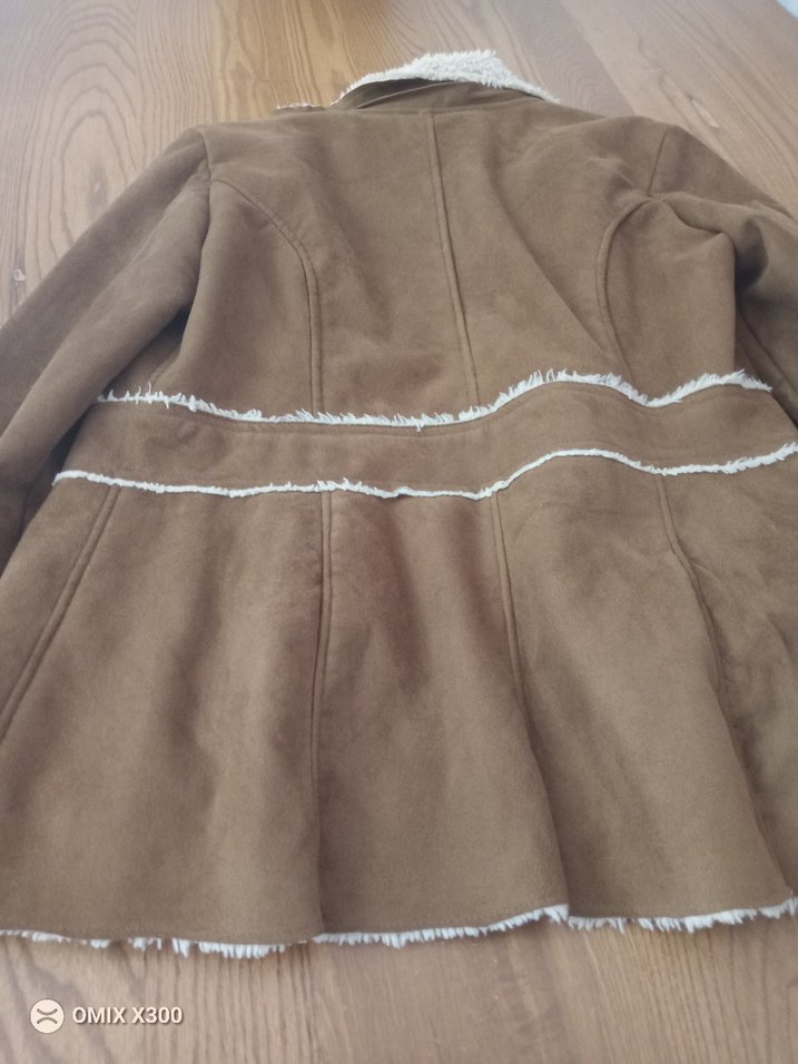 Kahverengi Süet Kürklü Kadın Kaban - Görsel 3