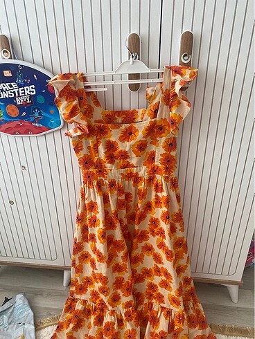 Koton Anne kız takım turuncu elbise
