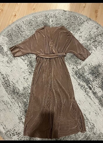 m Beden camel Renk Vizon kendınden ısıltı lı abıye