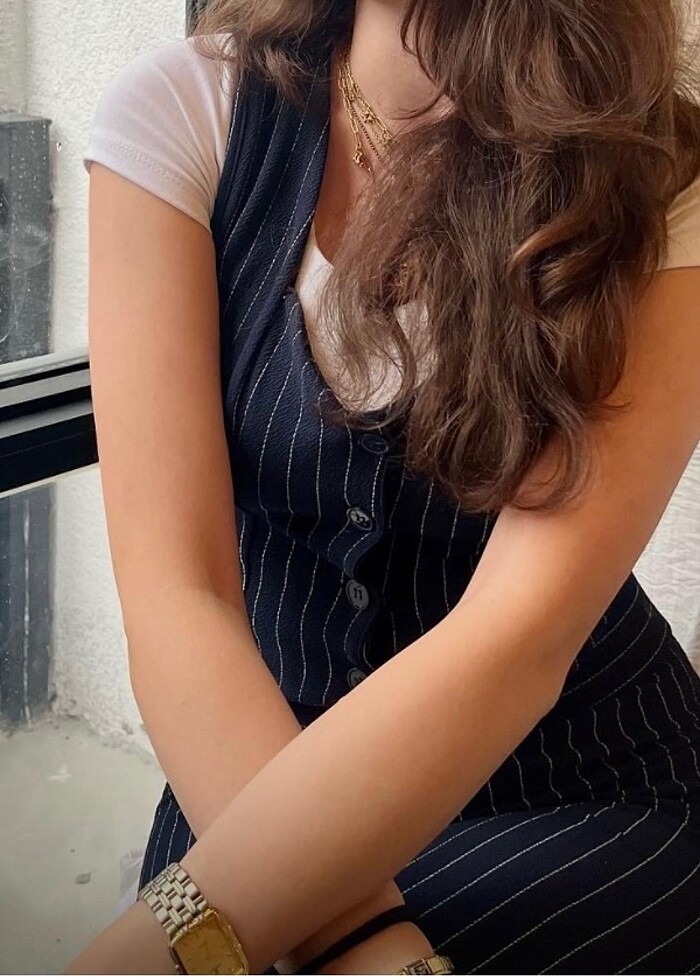 LACİVERT ÇİZGİLİ YELEK TAKIM - Görsel 2