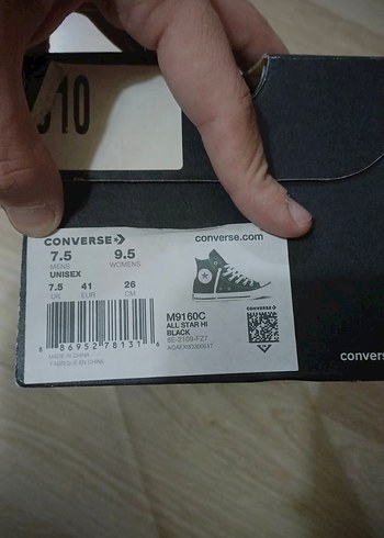 Converse chuck taylor all star hi black M9160C, 41 numara - Görsel 4