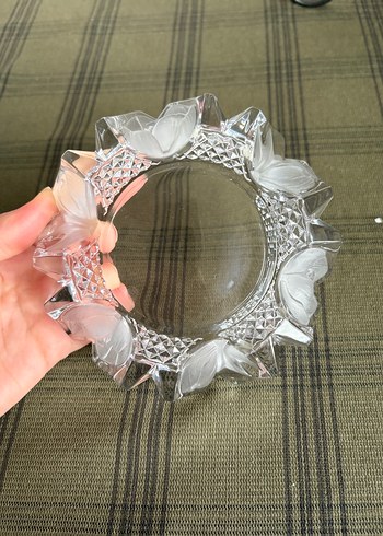 El İşçiliği Gül Motifli Kristal Küllük - Görsel 3