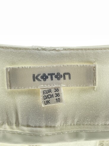 38 Beden beyaz Renk Koton Kumaş Pantolon %70 İndirimli.