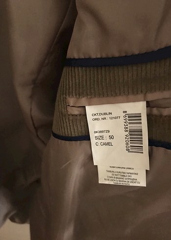 Camel Kadife Düğmeli Erkek Ceket - Görsel 3