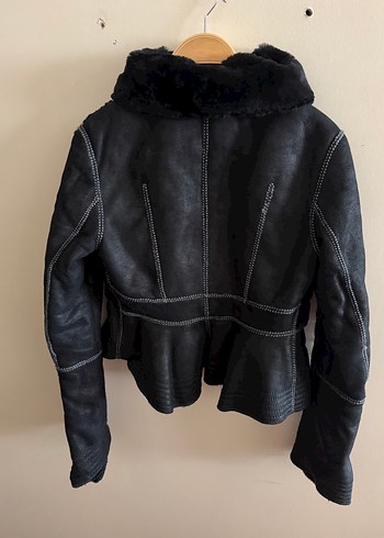 Siyah Süet Kürk Detaylı Gotik Kadın Ceket - Görsel 4