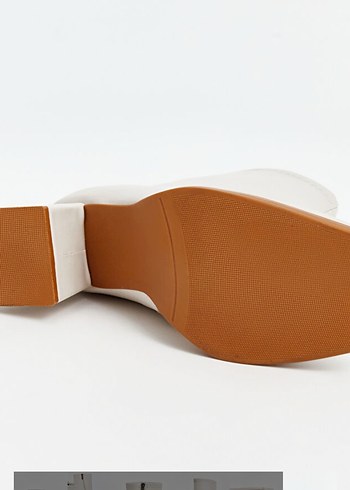 Krem Deri Kadın Topuklu Bot - Görsel 3