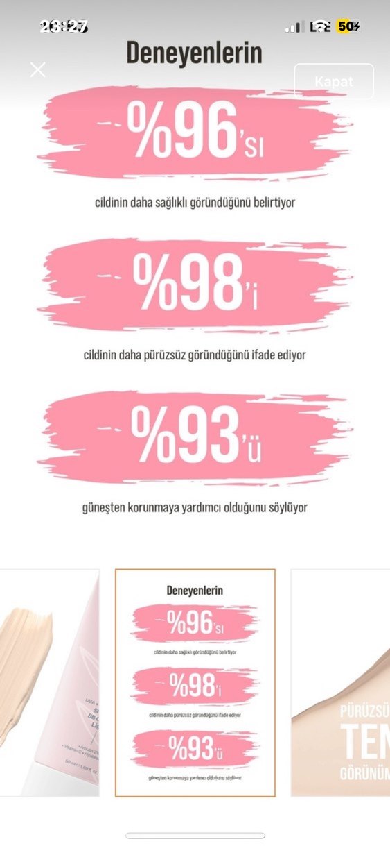 Skin Sensual BB Krem Light 50 SPF UVA/UVB Pa++++ - Görsel 4