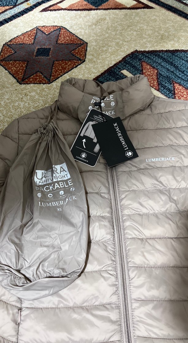 Bej Kadın Şişme Ceket, Fermuarlı, Uzun Kollu - Görsel 2