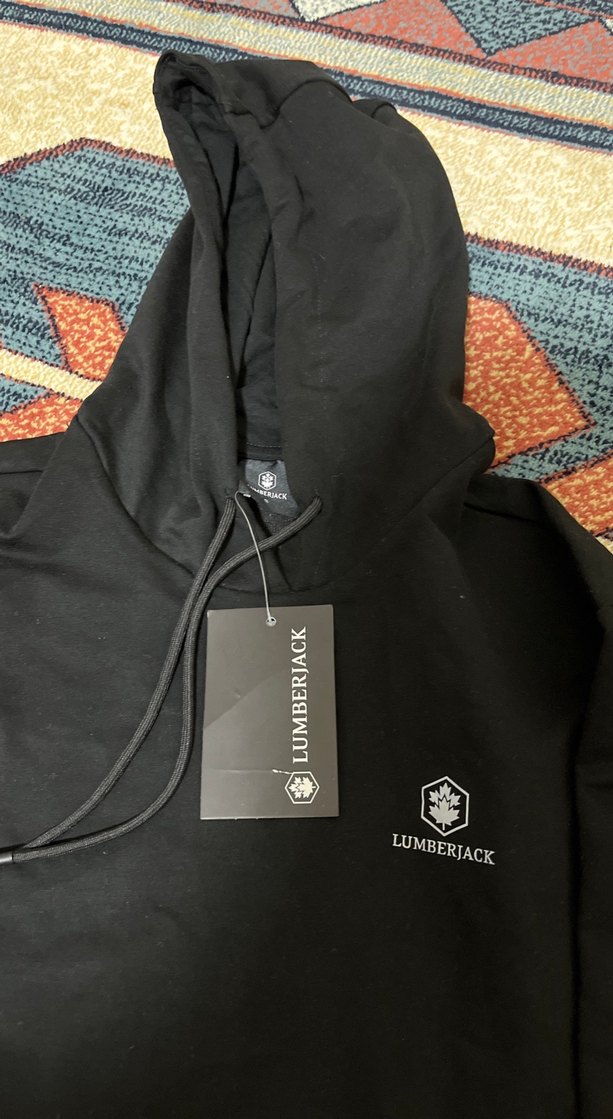 Erkek Siyah Kapüşonlu Sweatshirt - Görsel 2