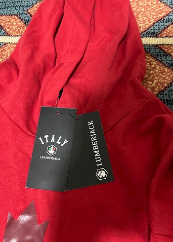 Kırmızı Kapüşonlu Erkek Sweatshirt - Görsel 2