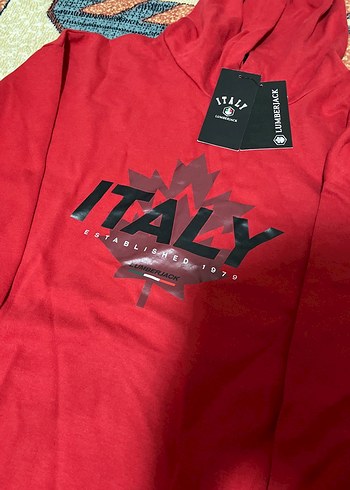 Kırmızı Kapüşonlu Erkek Sweatshirt - Görsel 3