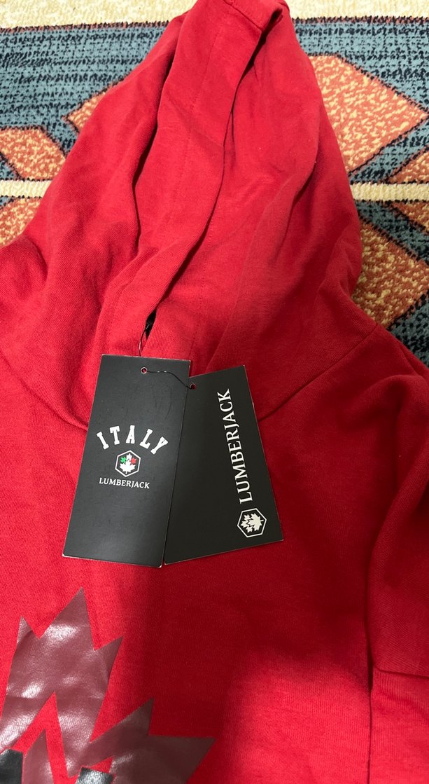 Kırmızı Kapüşonlu Erkek Sweatshirt - Görsel 2