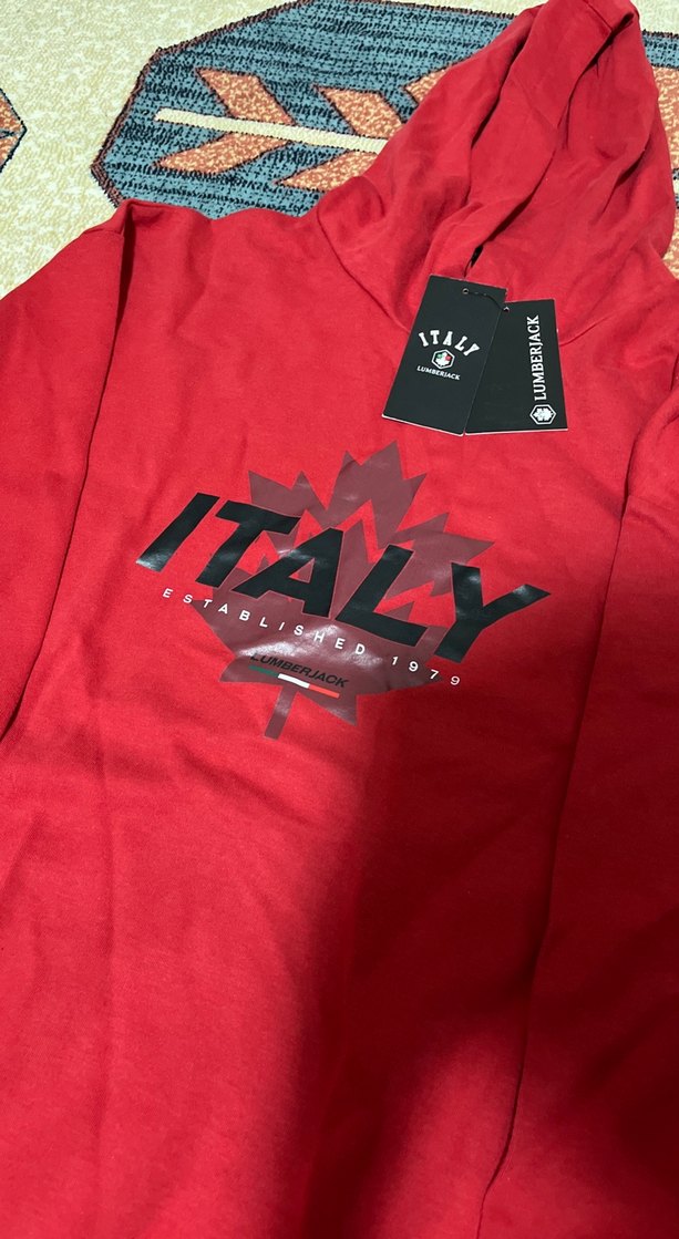 Kırmızı Kapüşonlu Erkek Sweatshirt - Görsel 3