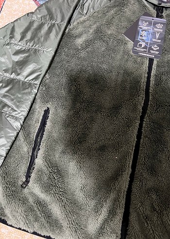 Erkek Haki Fermuarlı Polar ceket - Görsel 3