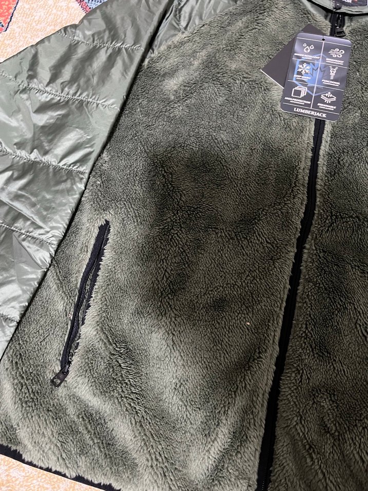 Erkek Haki Fermuarlı Polar ceket - Görsel 3