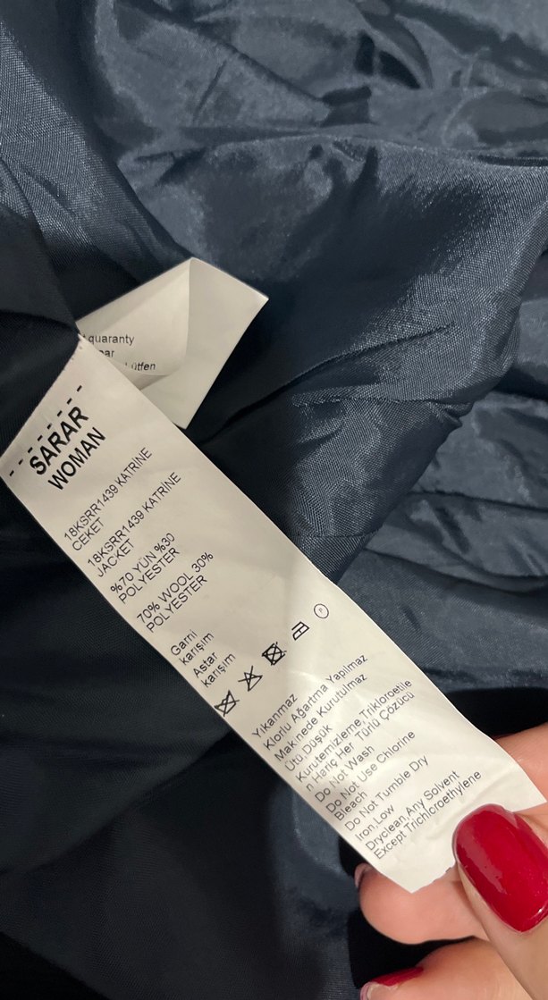 Düğmeli Mavi Kadın Kot Blazer Ceket - Görsel 5