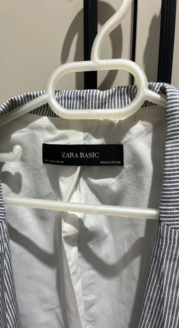 Gri Kadın Keten Blazer Ceket - Görsel 2