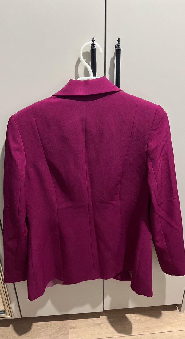 Mor Düğmeli Kadın Blazer Ceket - Görsel 3