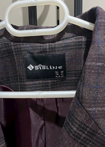 Gri Ekose Düğmeli Kadın Blazer Ceket - Görsel 2