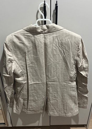 Bej Düğmeli Kadın Blazer Ceket - Görsel 3