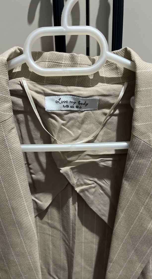 Bej Düğmeli Kadın Blazer Ceket - Görsel 2