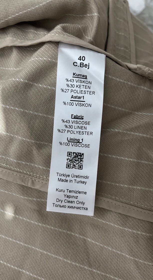 Bej Düğmeli Kadın Blazer Ceket - Görsel 4