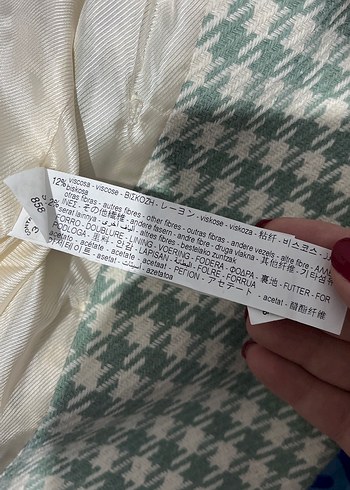 Zara Kadın Beyaz Ekose Blazer Ceket - Görsel 4