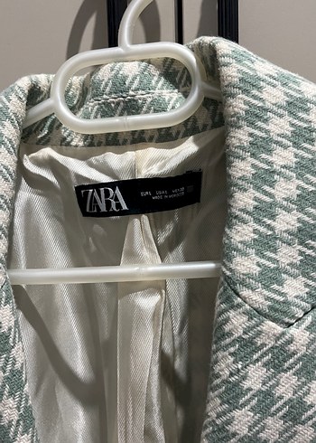 Zara Kadın Beyaz Ekose Blazer Ceket - Görsel 2