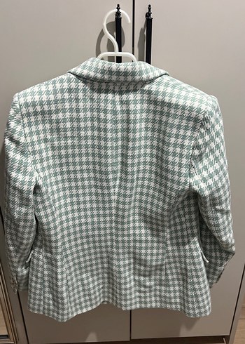 Zara Kadın Beyaz Ekose Blazer Ceket - Görsel 3