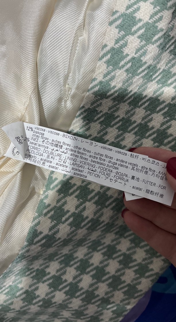 Zara Kadın Beyaz Ekose Blazer Ceket - Görsel 4