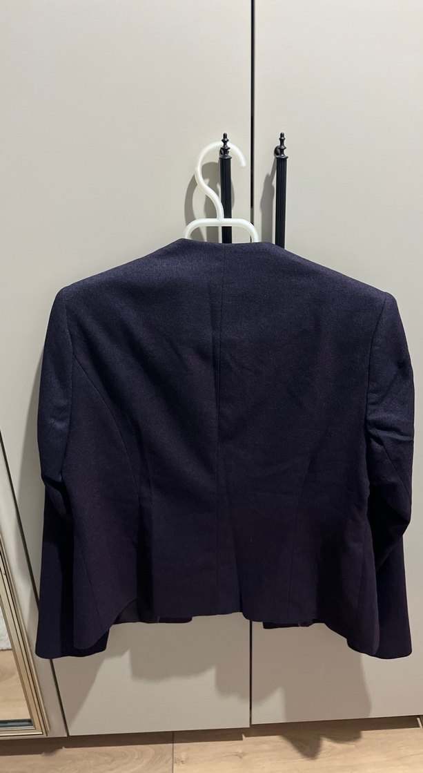 Mor Kadın Ofis Blazeri, Düğmeli, Uzun Kollu - Görsel 3