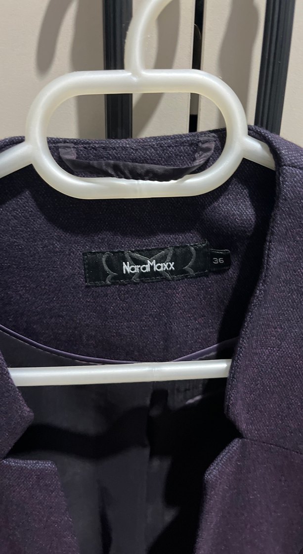 Mor Kadın Ofis Blazeri, Düğmeli, Uzun Kollu - Görsel 2