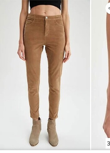 Defacto Defacto skinny normal bel kadife kumaş pantolon