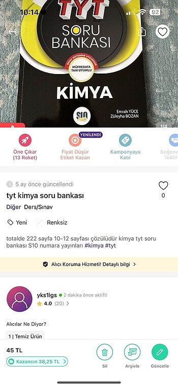  Beden tyt kimya soru bankası yks