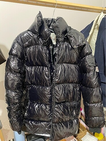 m Beden Moncler siyah bayan mont
