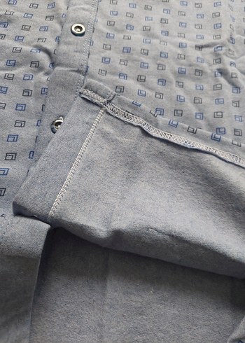 Pamuklu erkek pijama takımı mavi sıfır - Görsel 2