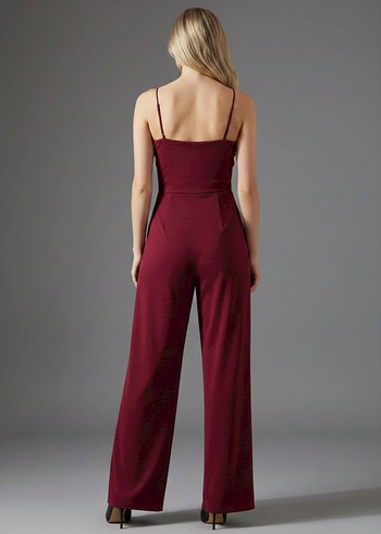 Kadın Kruvaze Yaka İthal Krep Kumaş Tulum 
DF-5011 - Görsel 4