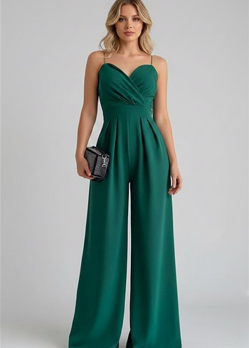 Kadın Kruvaze Yaka İthal Krep Kumaş Tulum 
DF-5011 - Görsel 3