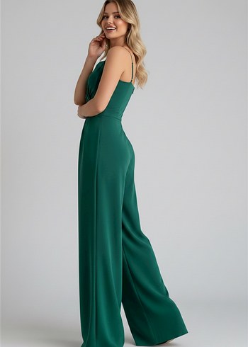 Kadın Kruvaze Yaka İthal Krep Kumaş Tulum 
DF-5011 - Görsel 4