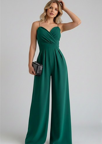 Kadın Kruvaze Yaka İthal Krep Kumaş Tulum 
DF-5011 - Görsel 2