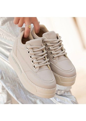 Lulu Siyah Cilt Bağcıklı Spor Ayakkabı - Görsel 2