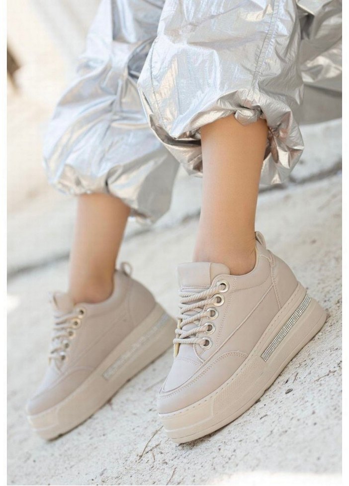 Lulu Siyah Cilt Bağcıklı Spor Ayakkabı - Görsel 4