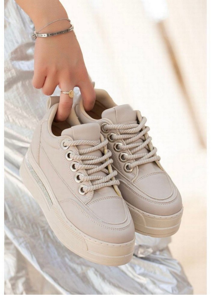 Lulu Siyah Cilt Bağcıklı Spor Ayakkabı - Görsel 3