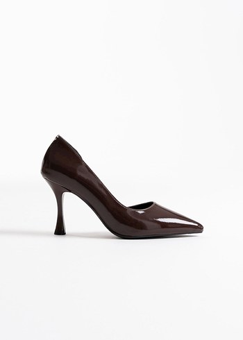 Kadın Acı Kahve Rugan Topuklu Ayakkabı TR08MS45M - Görsel 6