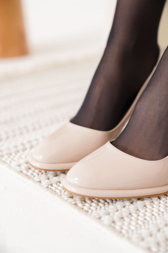 Bej Rugan Kadın Topuklu Ayakkabı TR18MS11C - Görsel 2