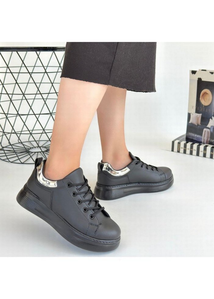 Sofio Siyah Cilt Bağcıklı Spor Ayakkabı - Görsel 3