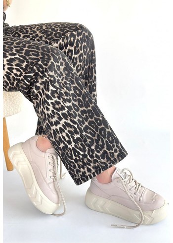 Emwa Bej Cilt Bağcıklı Spor Ayakkabı - Görsel 3