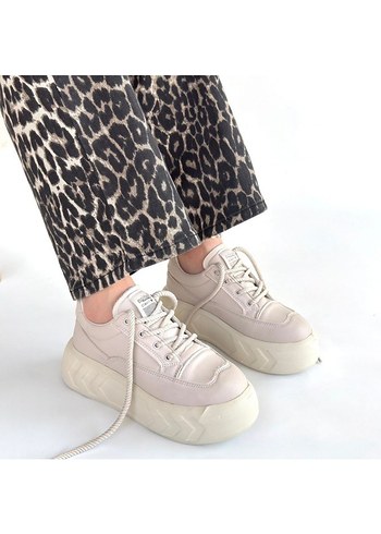 Emwa Bej Cilt Bağcıklı Spor Ayakkabı - Görsel 4