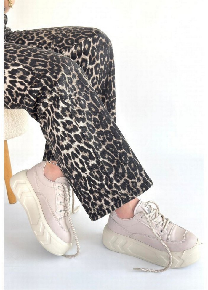 Emwa Bej Cilt Bağcıklı Spor Ayakkabı - Görsel 3