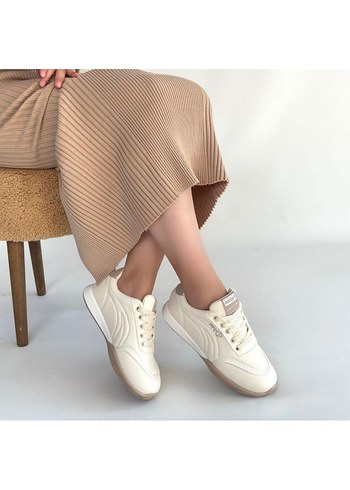 Tawen bej Cilt Bağcıklı Spor Ayakkabı - Görsel 3